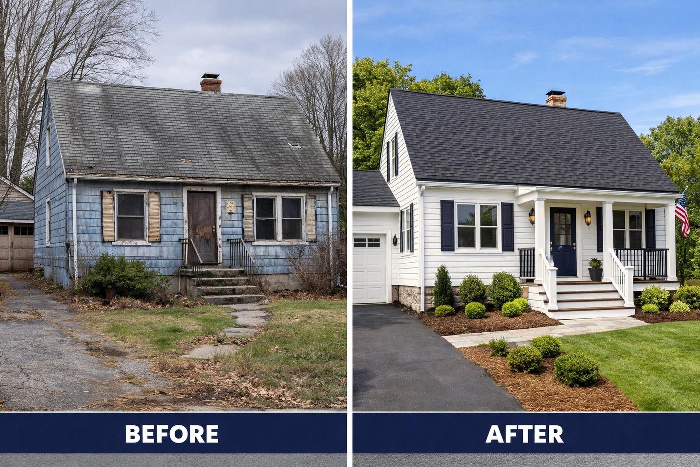 Before and after home transformation